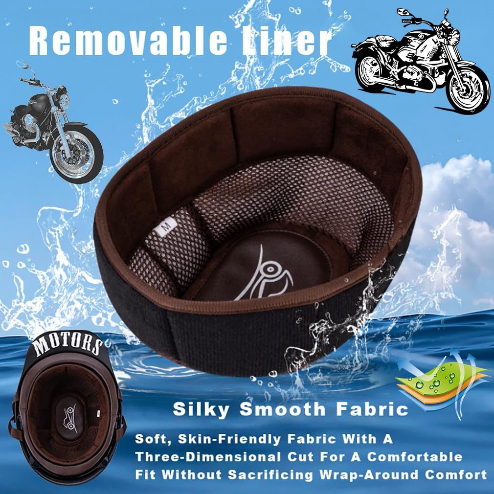 Motorrad Halbhelm Halbschalenhelm Mit Maske Und Brille Geliefert ECE-Zulassung Motorradhelm Mit Schrumpfbare Innengläser LüFtungsloch Schnellverschluss M-XL 57-62CM