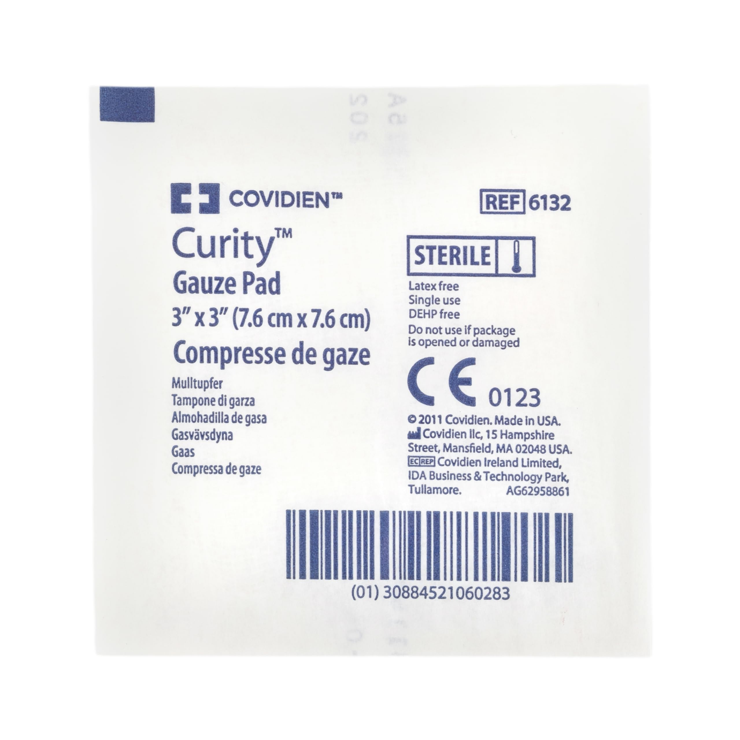 Cardinal Health™ Curity™ Premium Woven Garza Pad, sterile, 7,6 x 7,6 cm, 12 strati, 6132, confezione da 2400