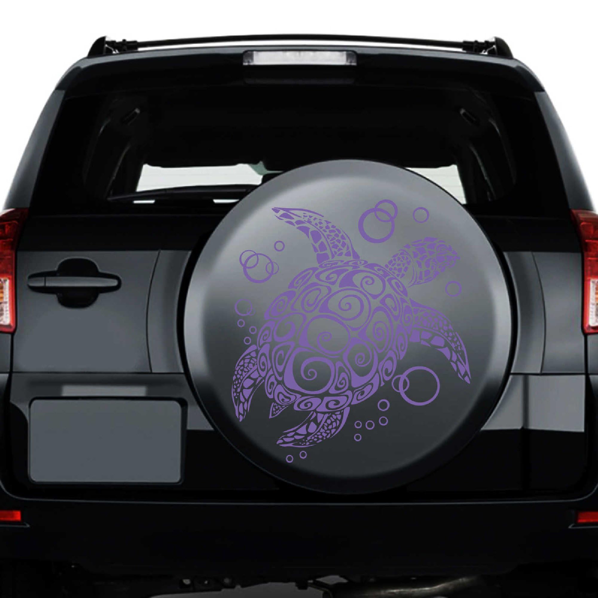 A679 - Adesivo per auto "Tartarughe Retro", 102 x 112 cm, colore: Lavanda (disponibile in 49 colori e 2 misure)