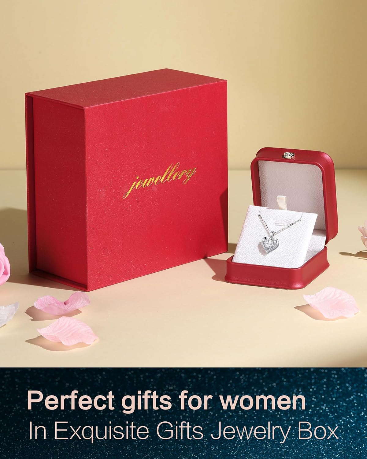 2-carat Moissanite S925 Silver Necklaces Gifts for Women with Heart Pendant,Gift for Mother,Wife or Girlfriend on Birthdays,Anniversaries,Valentine's Day,Mother's Day,Christmas and other holidays - Image 6