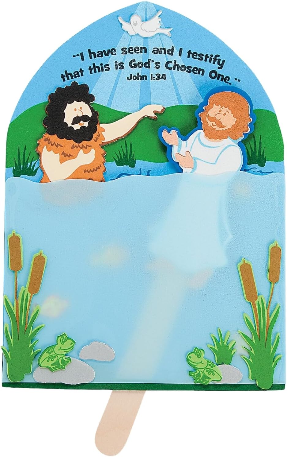 Fun Express Baptism of Jesus Acetate Craft Kit - Creative Kids Crafts Religious Activities, Home & Classroom Fun Perfect for Religious Education Sunday School Bible Study & Creative Play - 12 Pieces