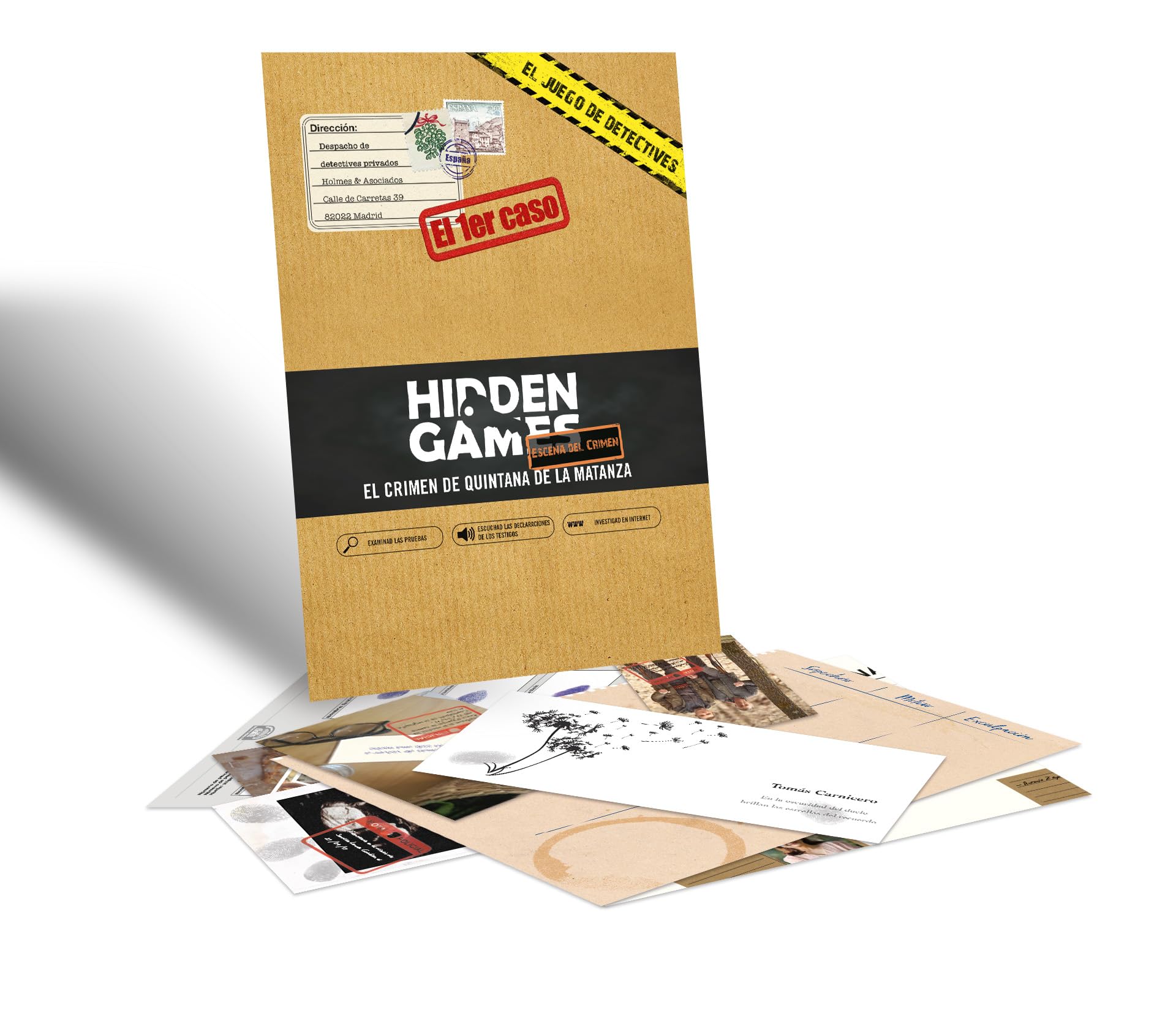 Hidden Games Escena del Crimen -El Crimen de Quintana de la Matanza - Español - Juego Realista de escenas del Crimen, emocionante Juego de Detectives, Juego Escape Room