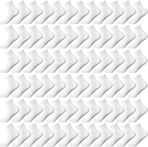 Tigeen 72 pares de calcetines de tobillo deportivos a granel para adultos, unisex, calcetines de algodón, calcetines casuales para hombres y mujeres