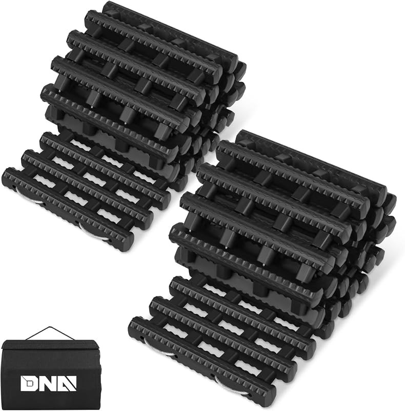 DNA MOTORING Kit de 2 Pranchas Portáteis de Tração para Recuperação Off-Road, 7 toneladas, TPR, 81,3 x 20,8 x 2,8 cm, com Bolsa, Preto