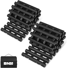 DNA Motoring 32" Portable Recovery Traction Tracks Mat, Load 7 Ton Car Non-Slip Mat, Off-Road Emergency Aid Devices for Snow, Ice, Mud, Sand, 2PC, w/Bag, Black