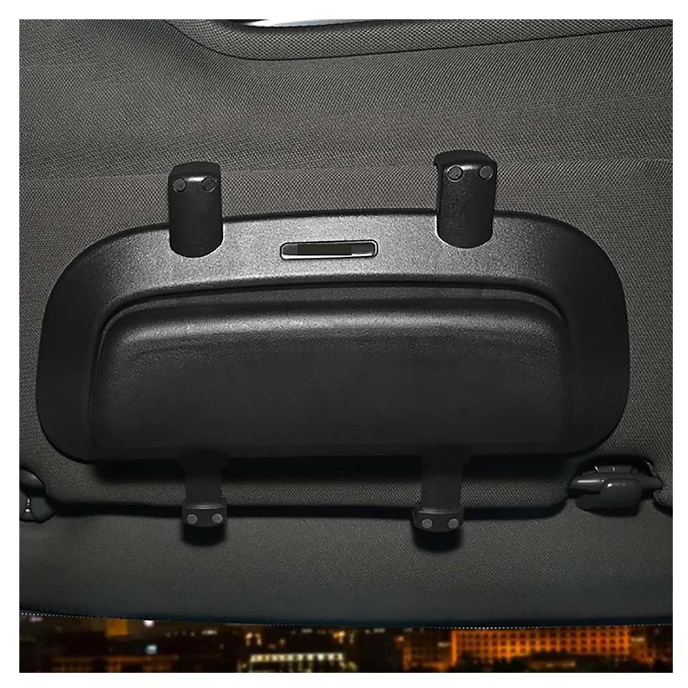 Scatola Portaoggetti Occhiali da Sole Auto per Nissan Micra K12 Hatchback 2003-2027, Porta Occhiali Parasole Scatola Portaoggetti Organizer Accessorio Interni,A/Black