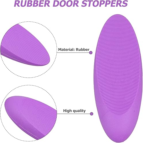 Miniatura 2 de Black Decor - Juego de 2 piezas de cuñas antideslizantes para puerta, tope de puerta de goma anticolisión, topes de puerta inclinados para ventana,