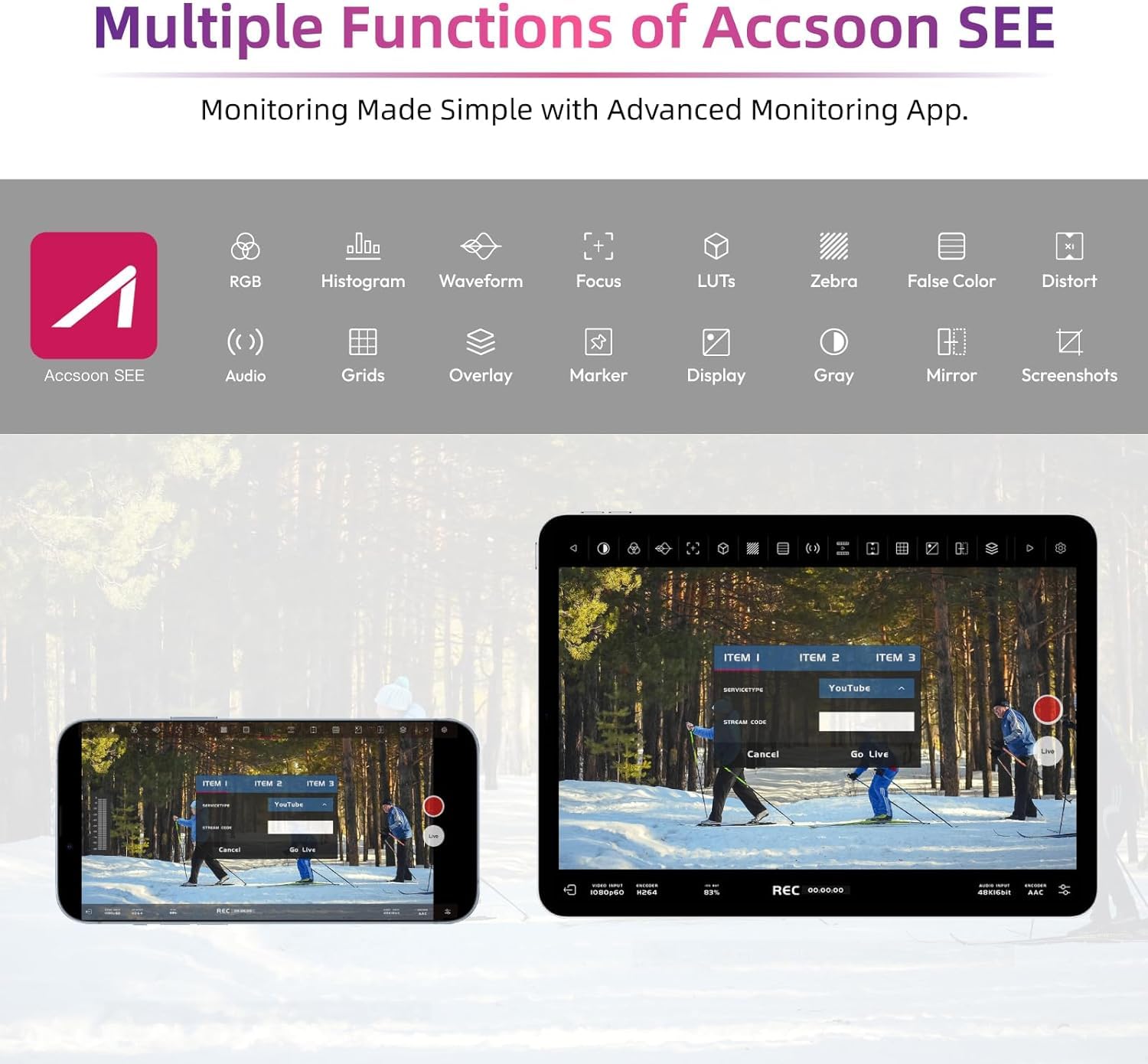 Accsoon CineView SE Émetteur Vidéo sans Fil Professionnel HDMI/SDI, Double Bande 2.4G/5G, Portée 350m, Latence <50ms, Compatible Caméras, Surveillance 4 Appareils, adapté aux cinéastes et vidéastes