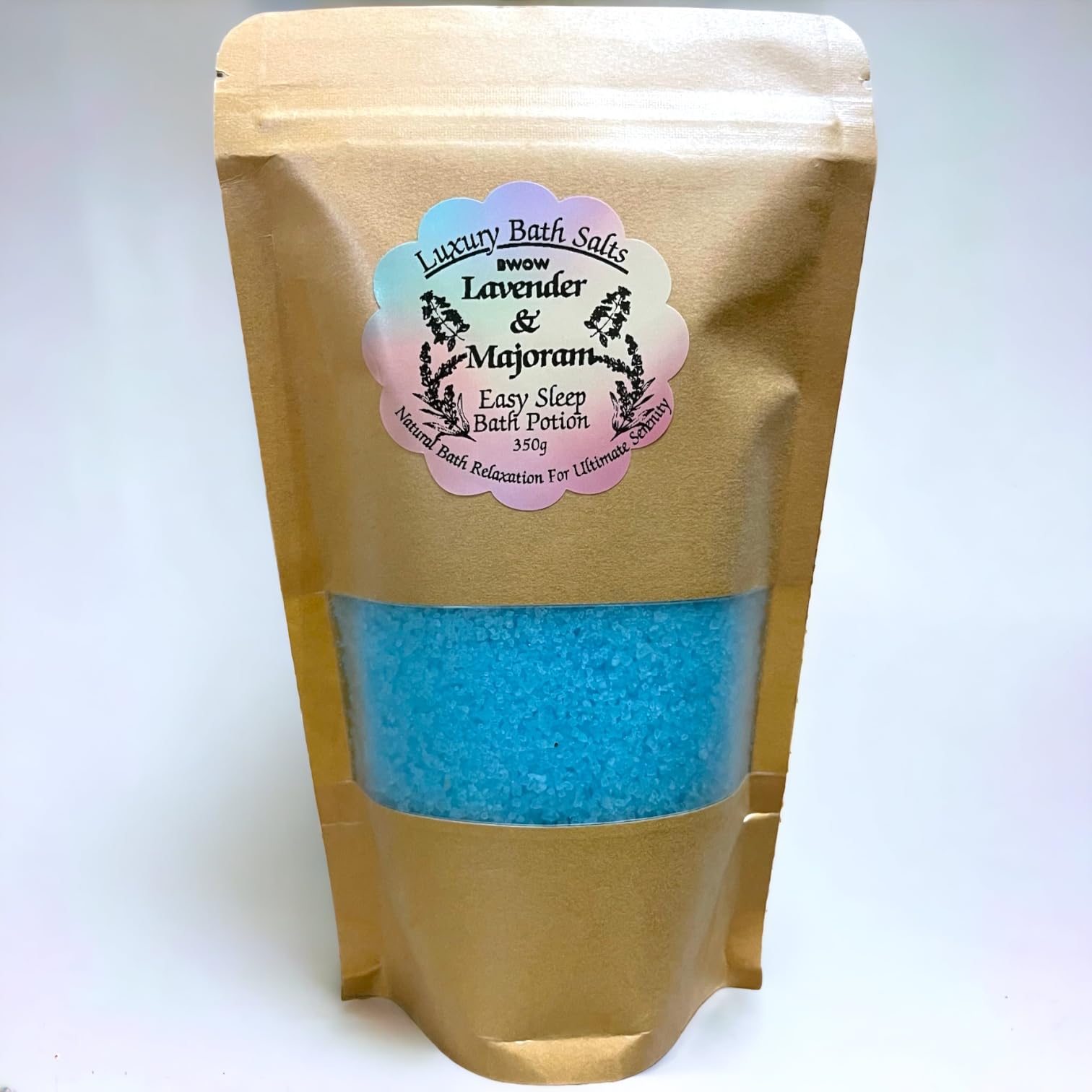 Natural Luxury Bath Salt for Sleep and Complete Relaxation Lavender & Marjoram Infused Deep Body/Foot Spa Soak Night Bath Routine Muscle Aches Pains Skincare Wellness Holistic Bath & Body 350g