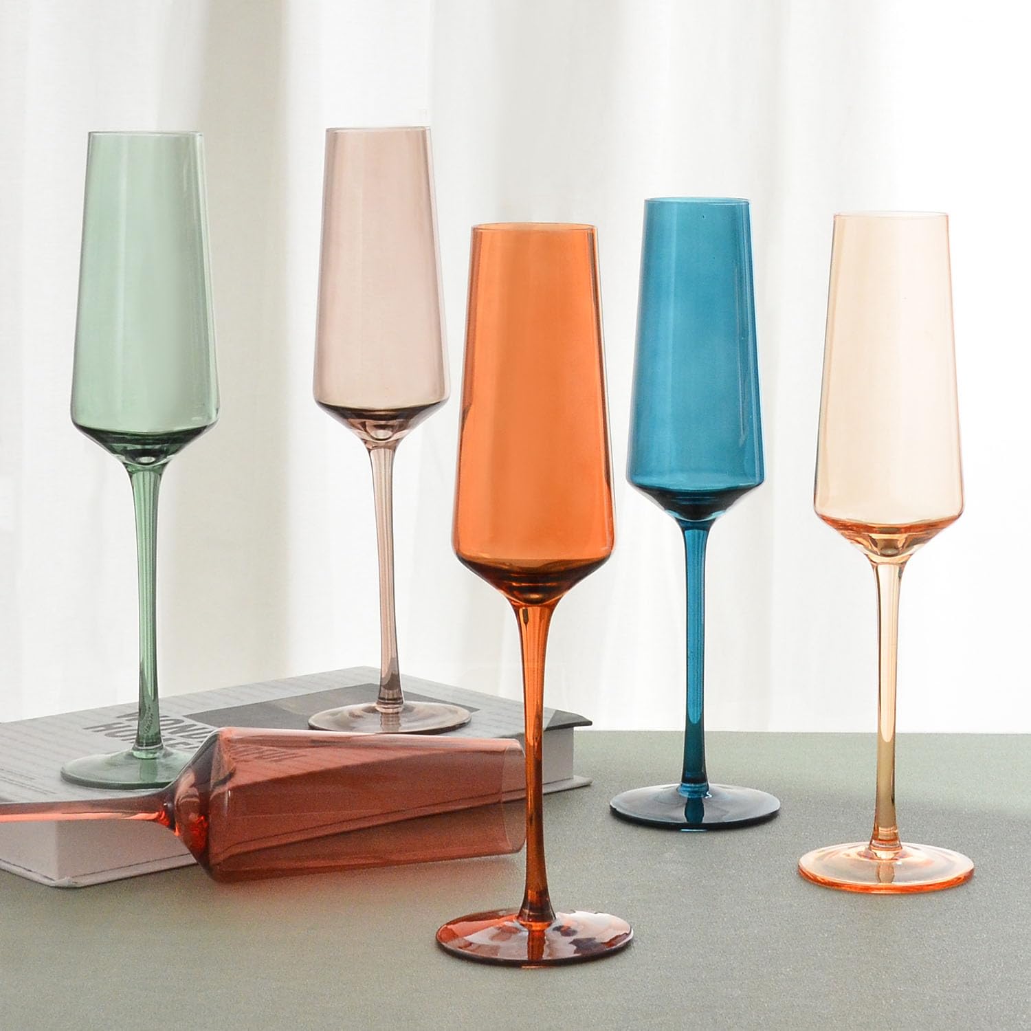 TekBoost Multi Colored Champagne Flutes as seen on Bachelor in Paradise - 7oz (set of 6)