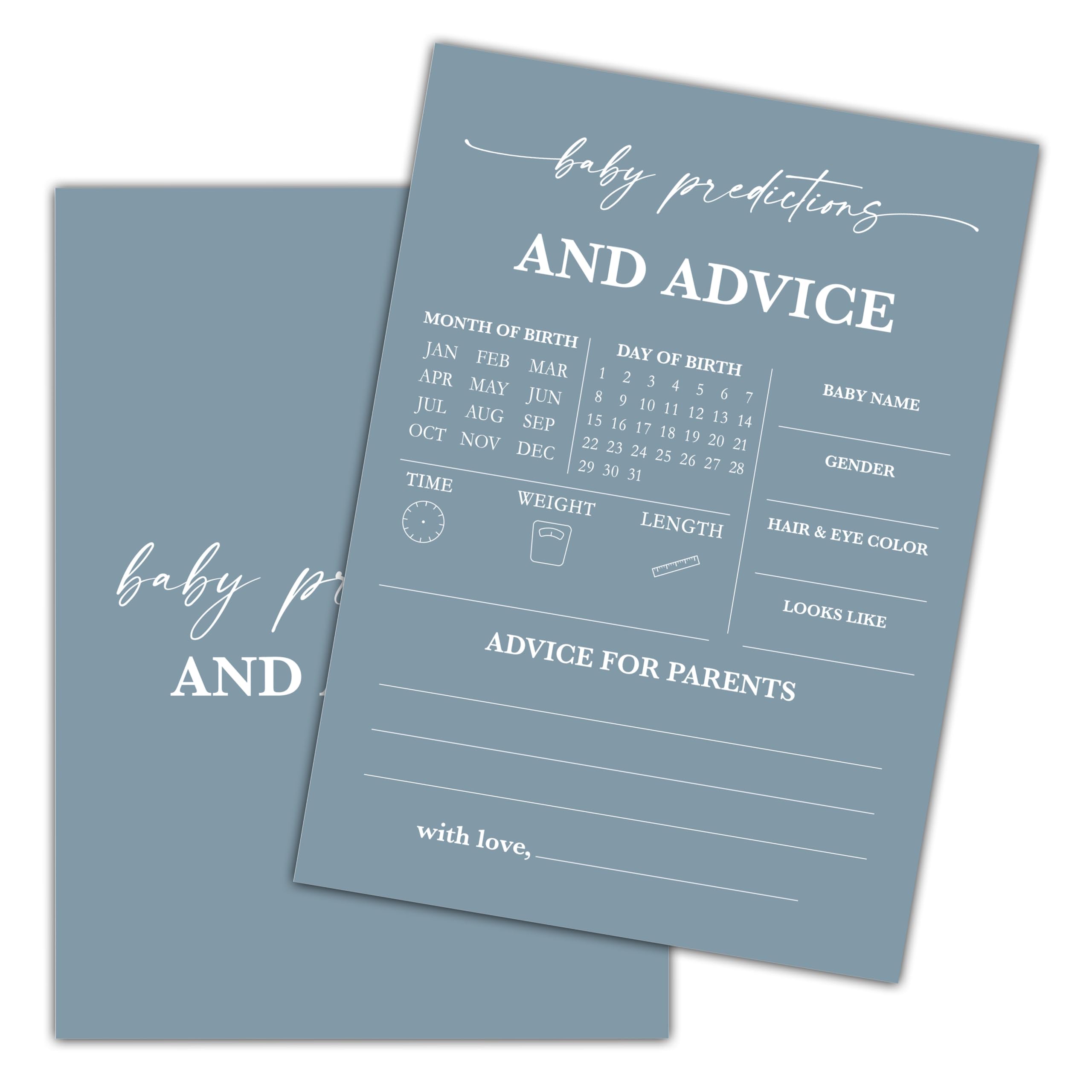 Blue Baby Shower Game, Baby Predictions And Advice Baby Shower Game Cards, Gender Reveal Party Game, Baby Shower Party Activities & Decorations -25