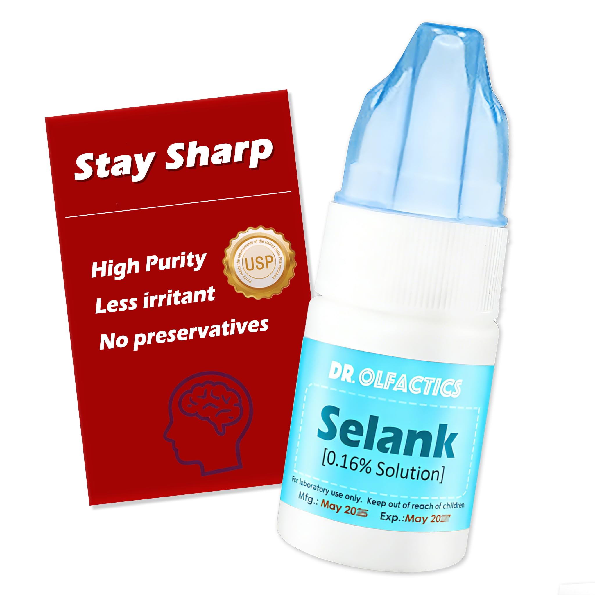 Selank 0.16% Solution 33mL, High Purity >99.8% (= 52.8mg Powder), 3rd Party Tested