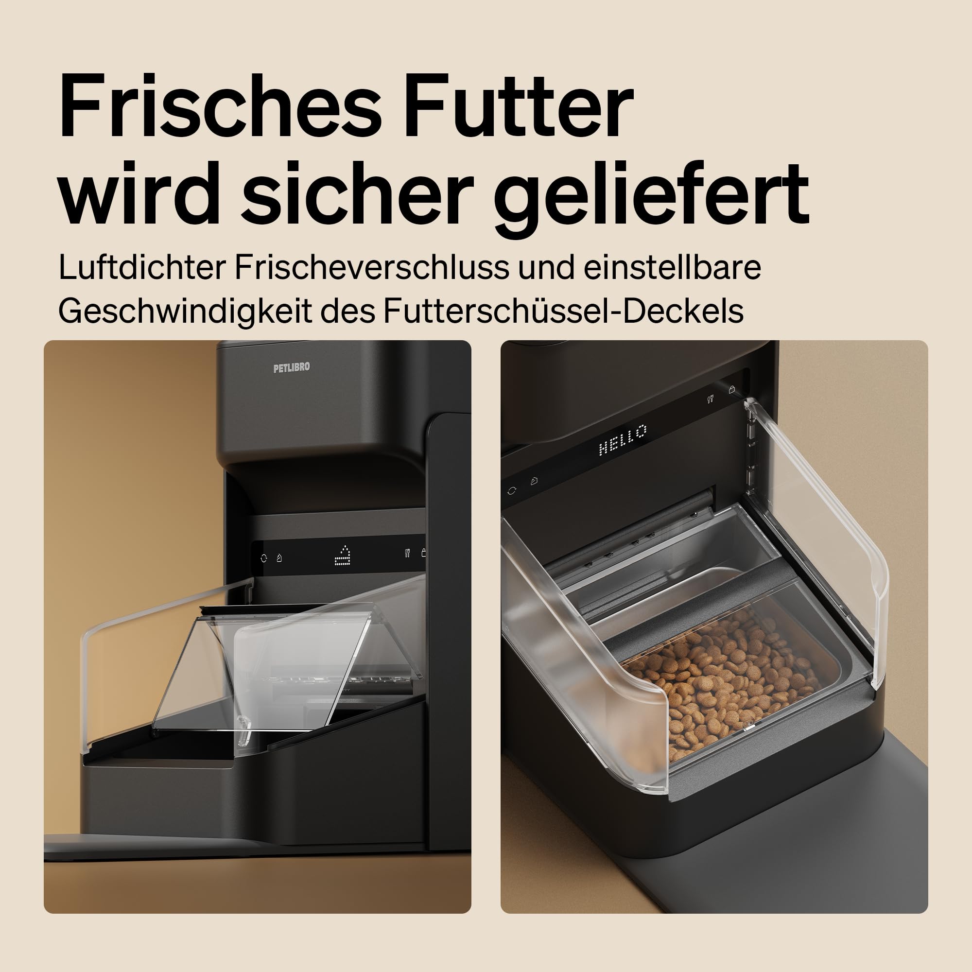 PETLIBRO Futterautomat Katze RFID, 5G Wi-Fi Katzenfutter Automat, Futterspender Katze mit Collar-Tag-Sensor, Automatischer Katzenfutterspender mit App, 1–10 Mahlzeiten, 3L, Schwarz