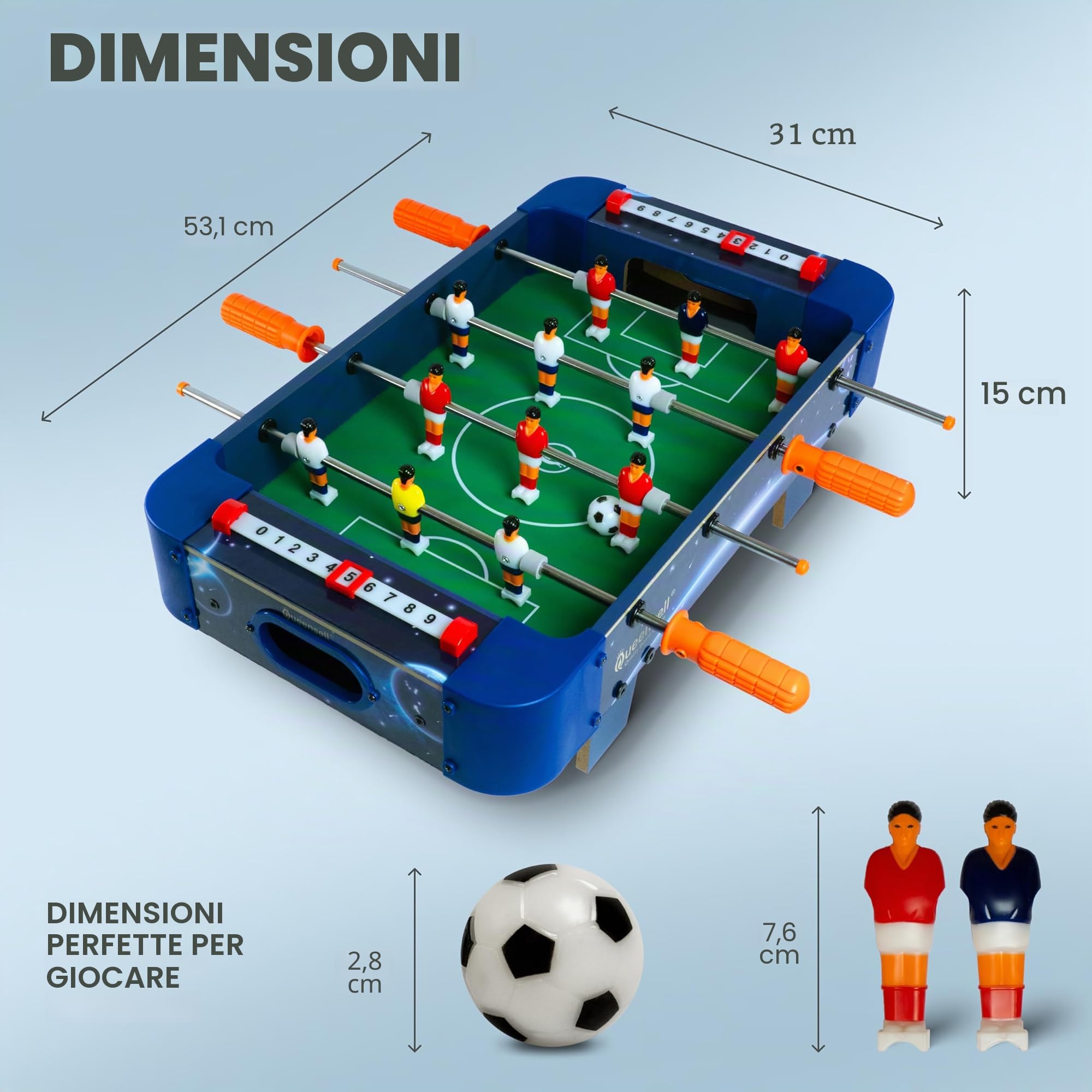Mini Tavolo da Calcio Balilla per Bambini e Adulti – Gioco di Calcio in Miniatura da 53 cm, Mini Tavolo da Calcio per Serate di Giochi in Famiglia