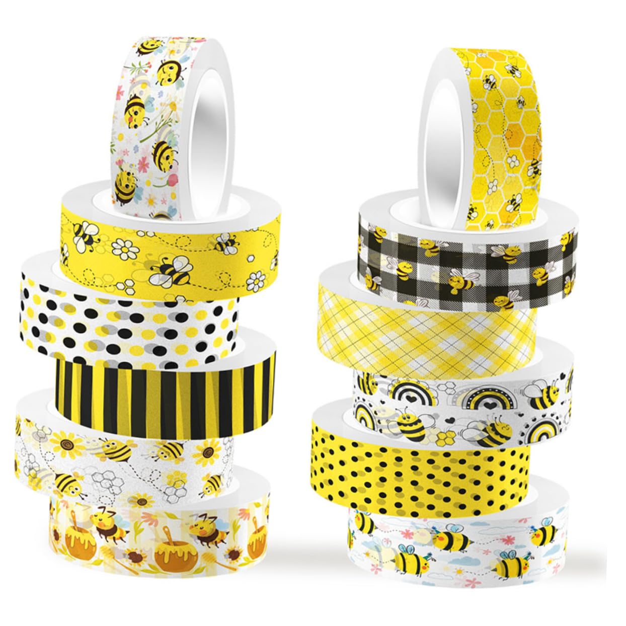 Lurrose 48rollen Washi Tape Im Bienenmotiv Dekorative Klebebänder Für Scrapbooking -projekte Und Handarbeiten Für Handbücher Und Journals