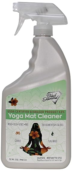 Black Diamond Stoneworks Yoga Mat Spray Cleaner USDA Certified BIOBASED- Essential Oils Safe for All Type of Materials