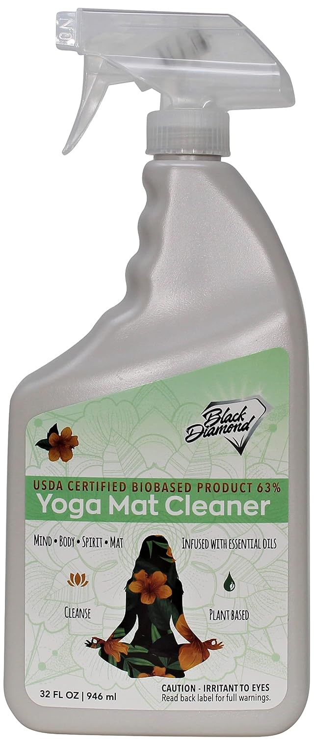 Black Diamond Stoneworks Yoga Mat Spray Cleaner USDA Certified BIOBASED- Essential Oils Safe for All Type of Materials