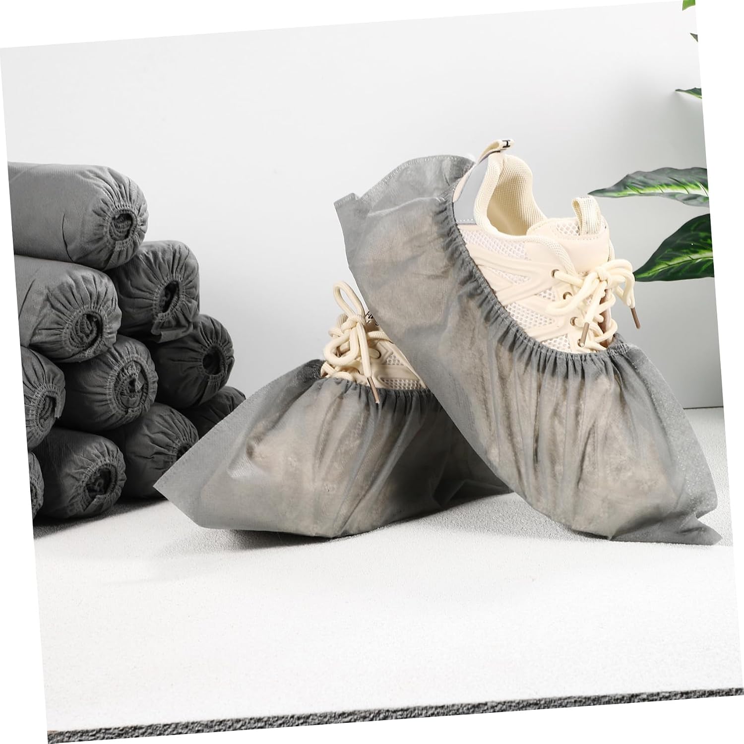 Sosoport 100Pcs Disposable Shoe Covers Overshoes for Indoor Use Breathable and Comfortable Shoe Protectors for Fits