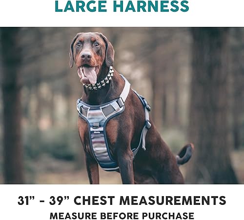 Miniatura 2 de Embark Adventure - Arnés para perro con ribete reflectante sin tirones para perros grandes, nailon de grado militar, clip frontal con mango forrado