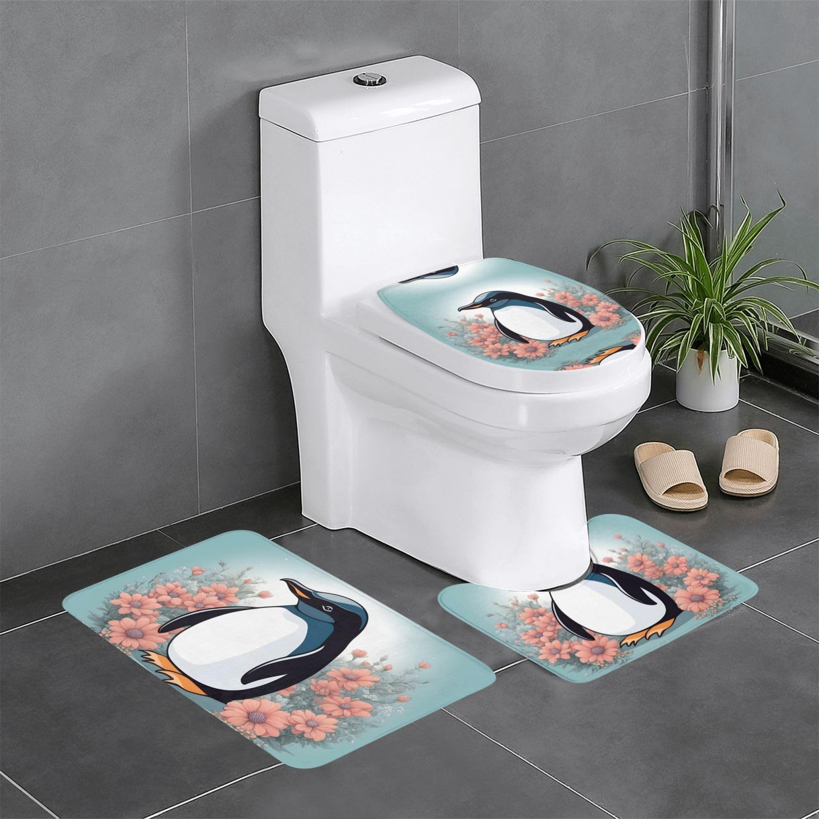 Tapis de bain pingouin BROLEO pour éviter les sols mouillés avec sa matière épaisse durable