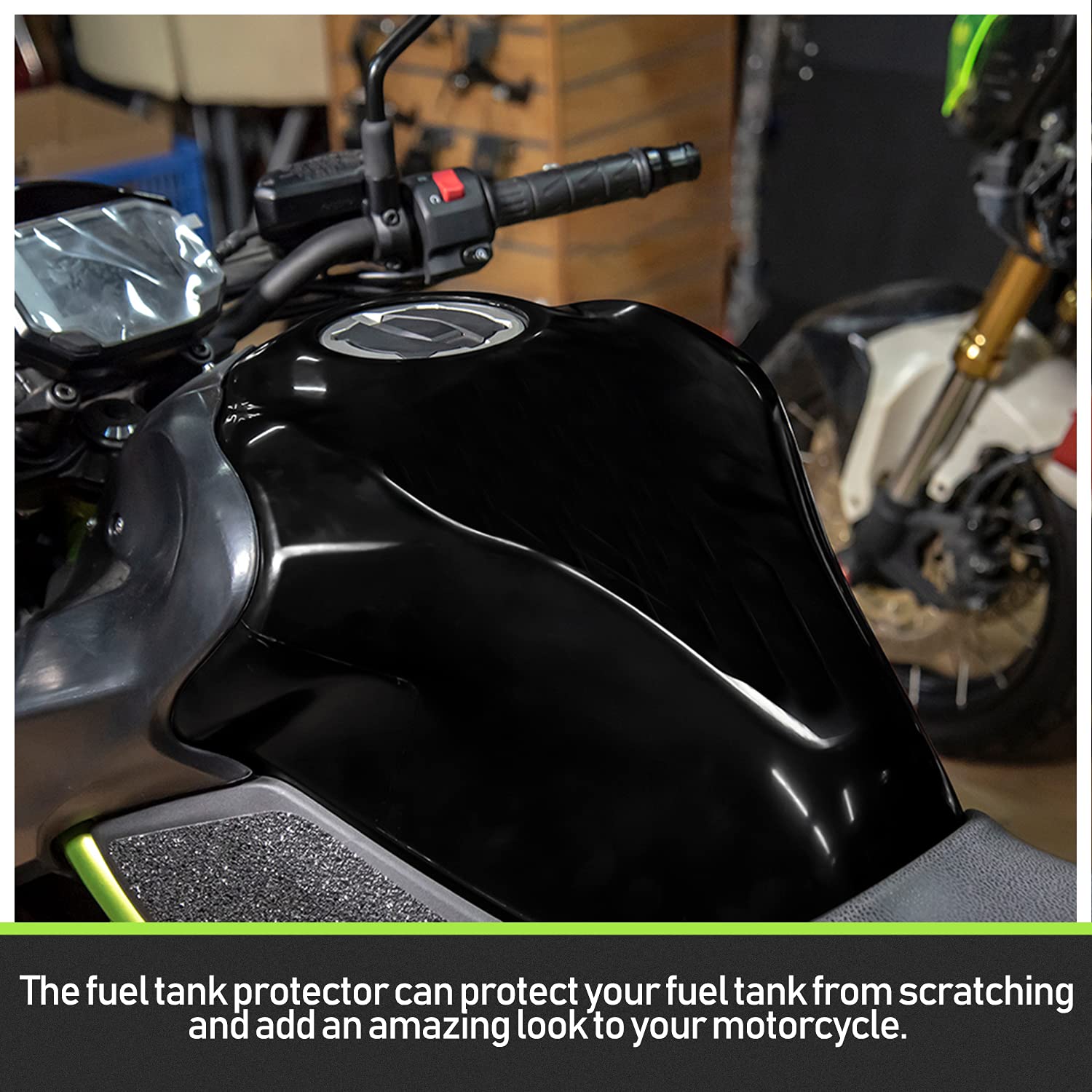 Adesivo Serbatoio Moto Paraserbatoio Moto KIMISS Protezioni Del Serbatoio Del Gas Per Moto, Protezione Del Cuscinetto Del Serbatoio Dell'olio 3D Trim Decalcomanie Per Lisca Di Pesce Adatta Per Kawasaki Z900 Adesivi In - 5