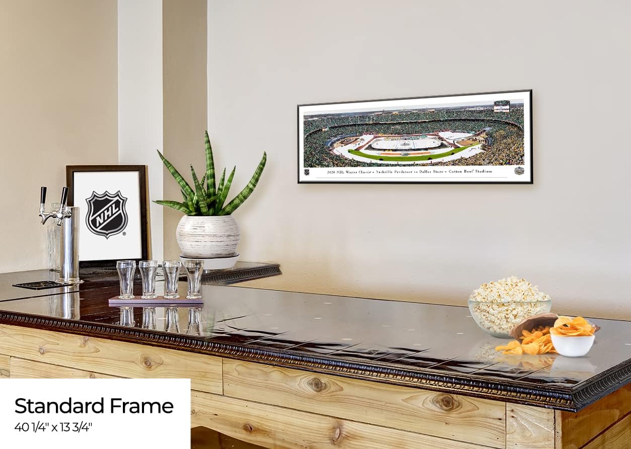 2020 NHL Winter Classic, Dallas Stars vs Nashville Predators - 40.25x13.75-inch Standard Framed Picture by Blakeway Panoramas