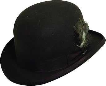 Scala Men's Furlong Wool Felt and Grosgrain Trim Derby Bowler Hat Chocolate