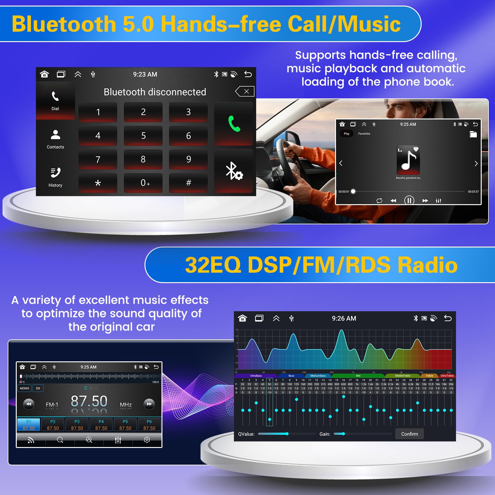 Autoradio Android 10.1" Pour Fiat 500L 2012-2017 - Wireless CarPlay/Android Auto, 4+64 Go, GPS, Caméra De Recul, Bluetooth 5.0