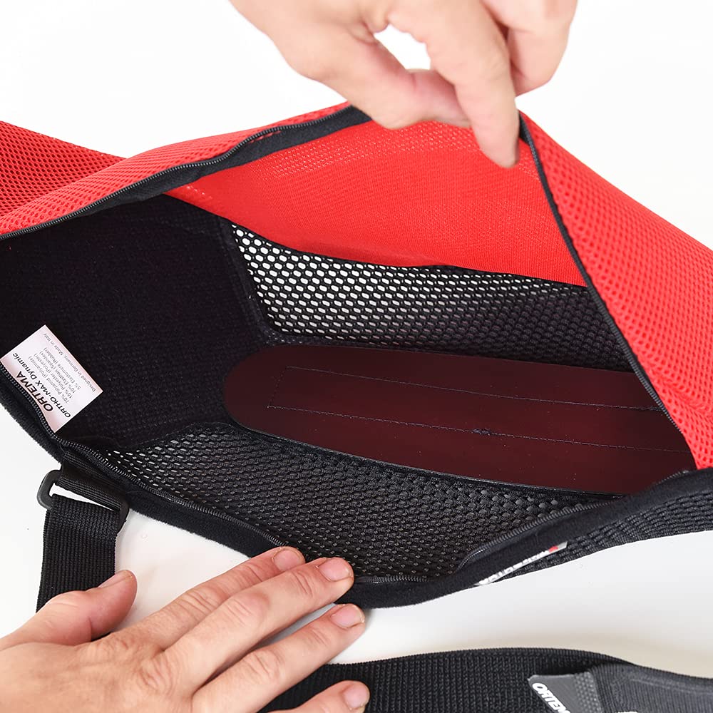 Ortho-MAX Dynamic: Protector de Espalda Transpirable, Blanco/Rojo, Medium