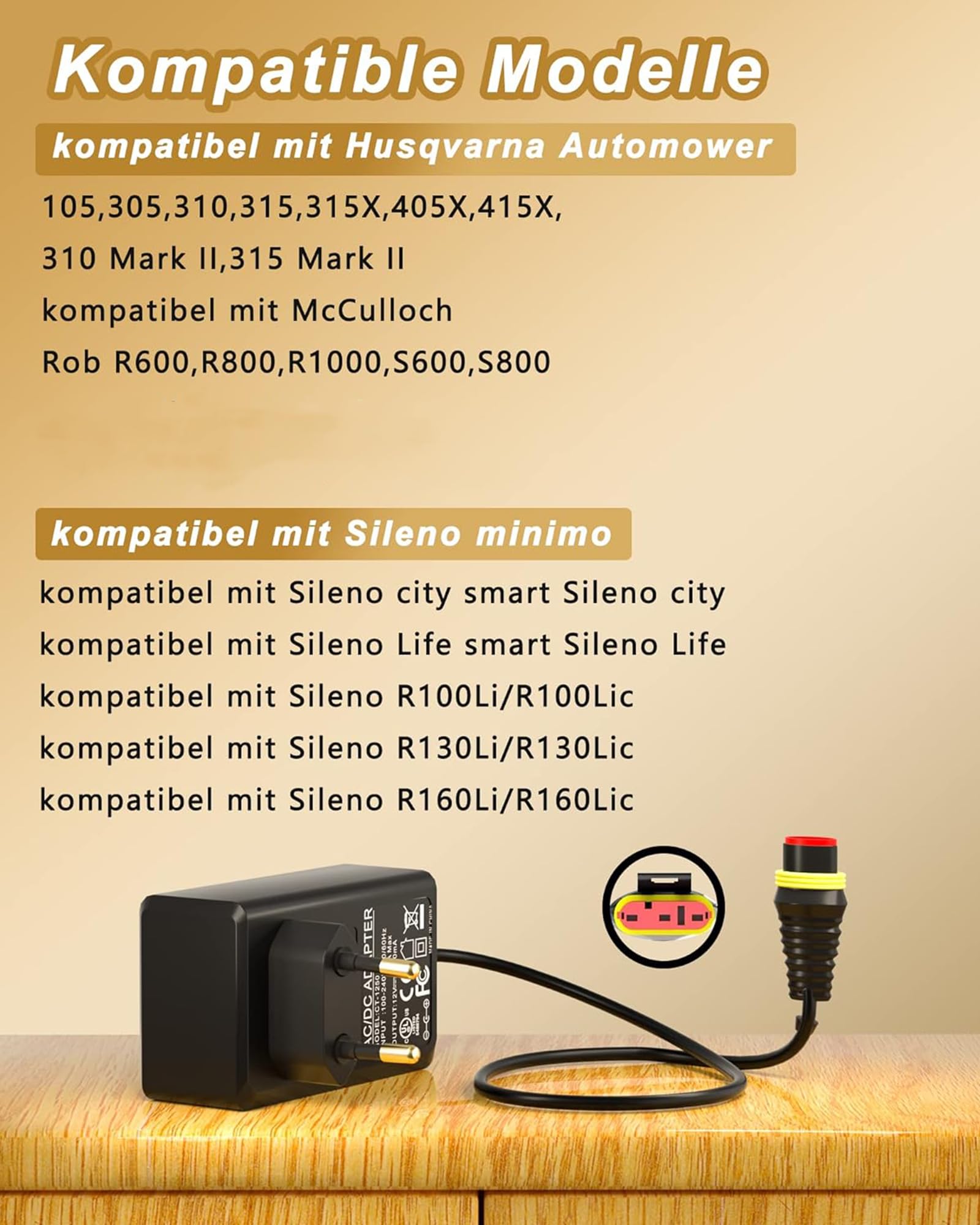 Bloc d'alimentation 28 V 1,3 A pour robot tondeuse Husqvarna Automower 105, 305, 310, 315, 315X, 405X, 415X, 310 Mark II, 315 Mark II, chargeur pour Gardena R50Li R70Li R75Li