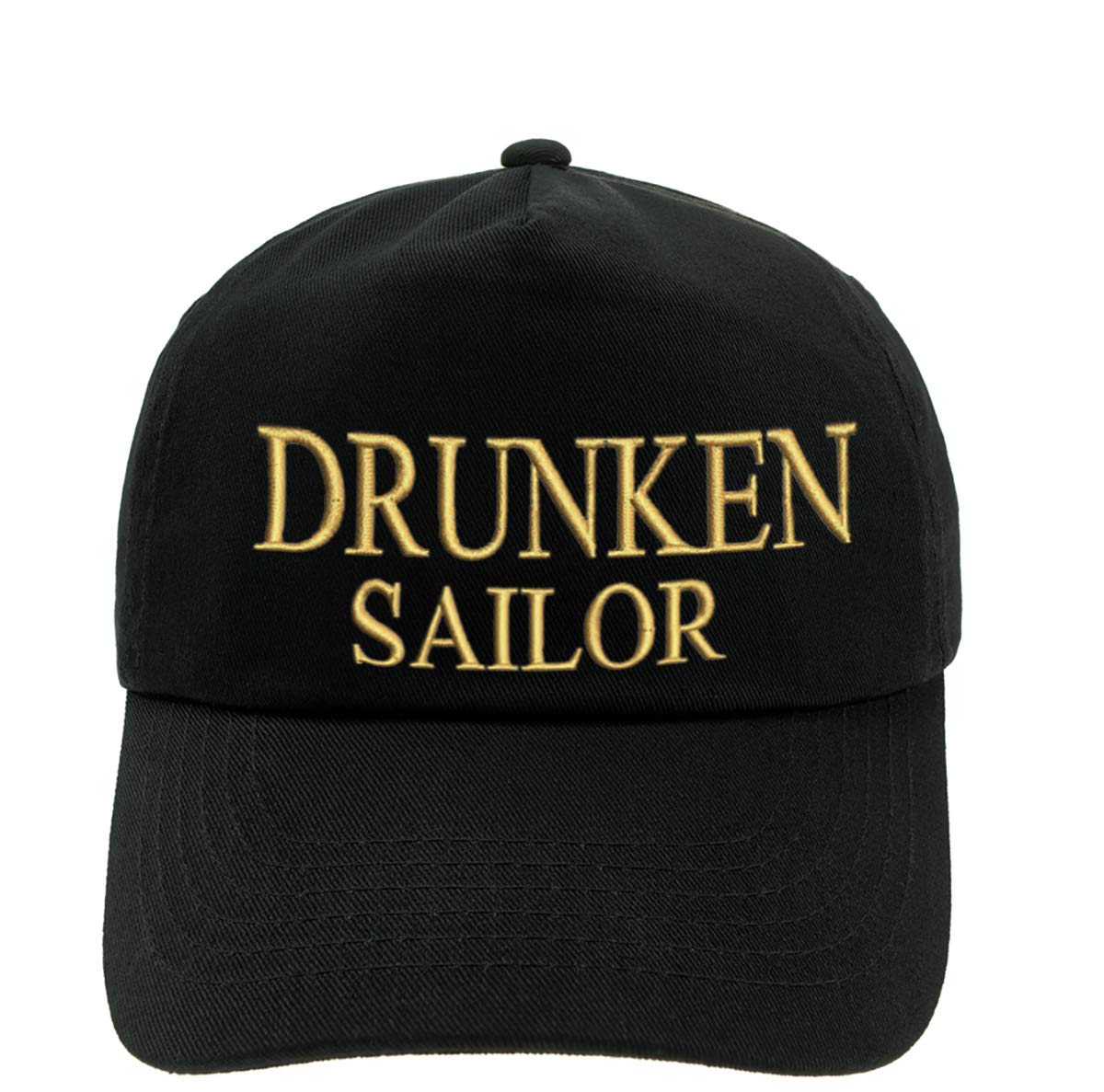 4sold Boys Mens Women 100% Cotton Yachting Baseball Cap Inscription Lettering Baseball Captain Sun Summer Hat Black Gold - Drunken Sailor,Adult