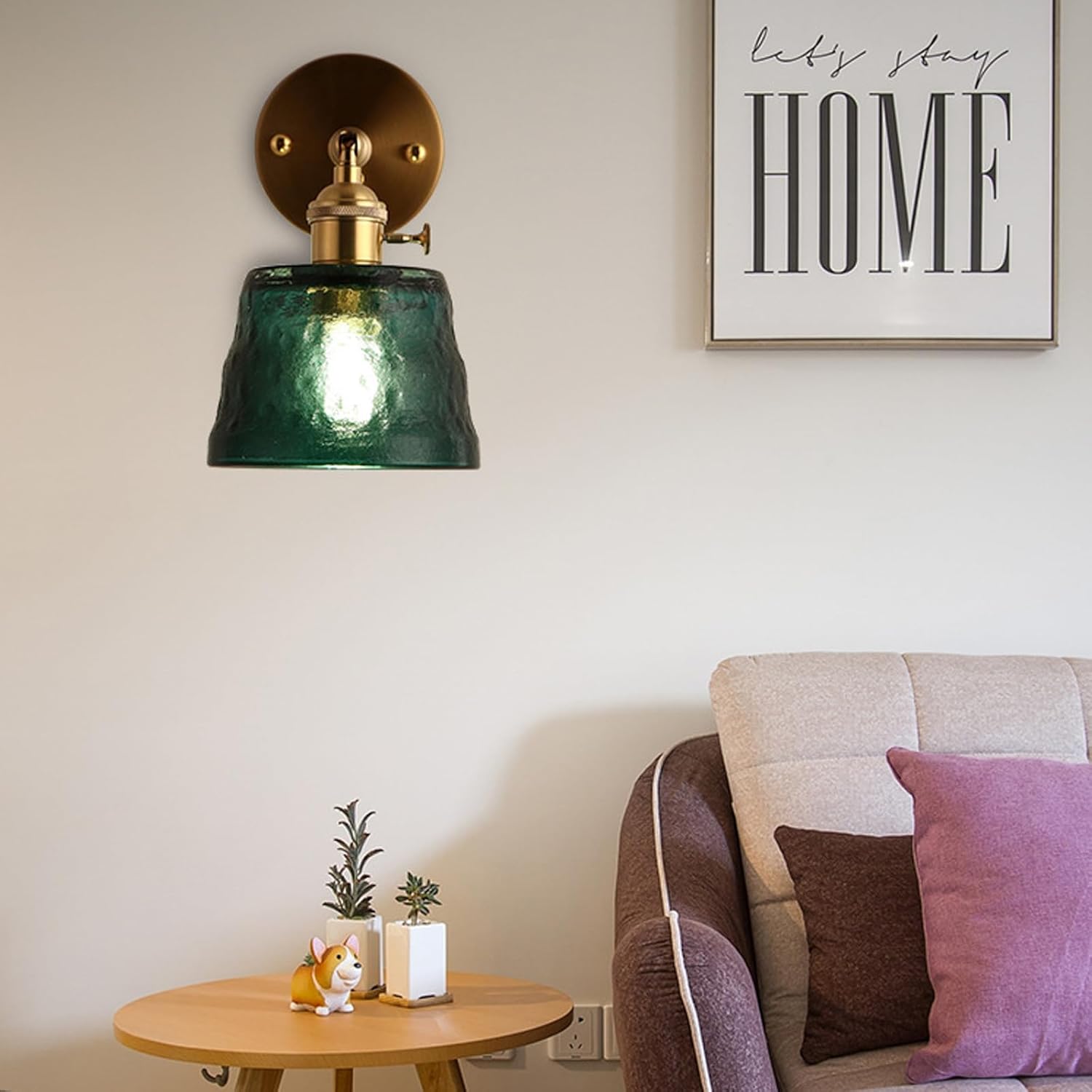 Chrasy E27 Modern Wall Sconce Interior Minimalist Creative Nordic Elegant Hammered Glass and Brass Classic Petal Shaped Wall Lamp