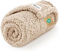 Luciphia Premium Sherpa Fleece Dog Blanket - Soft Calming Throw for Small Medium Dogs Cats, Machine Washable Pet Bed Cover (Beige 30x20")