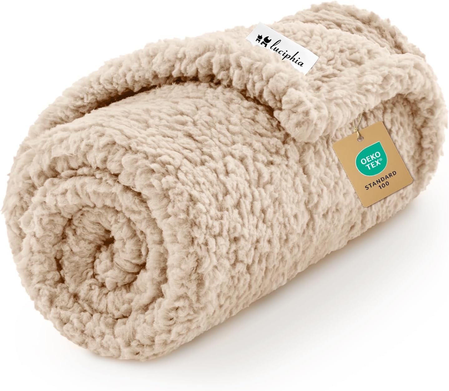luciphia Fluffy Premium Fleece Pet Blanket Soft Sherpa Throw for Dog Puppy Cat, Beige Medium(30x20)