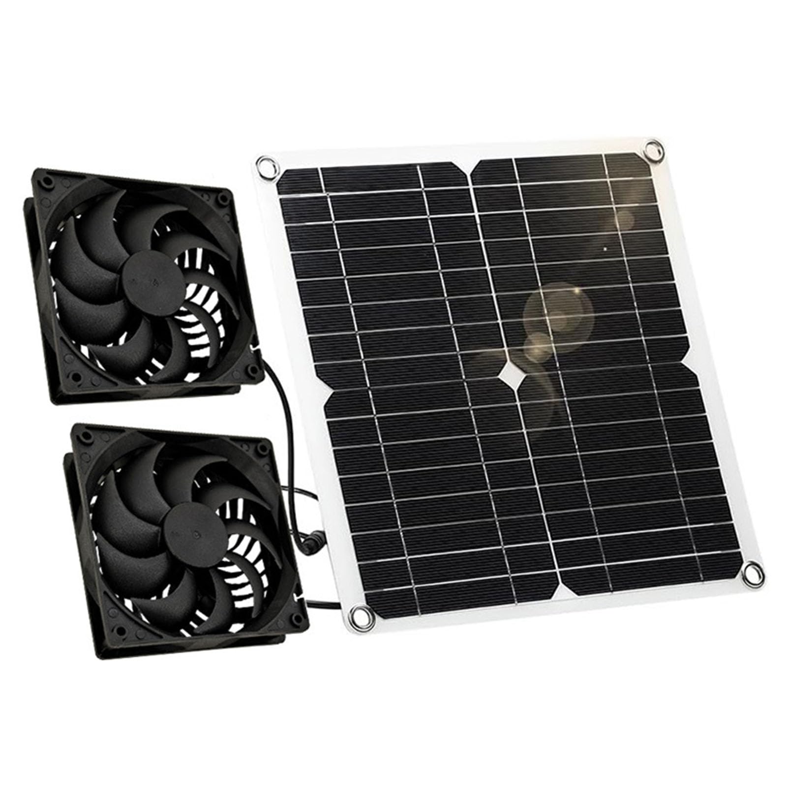 12W Solar Power Fan Solar Exhaust Fan Ventilation Shed for Greenhouses, Chicken Coops, Shed, Dog House Plate Kits Ventilation