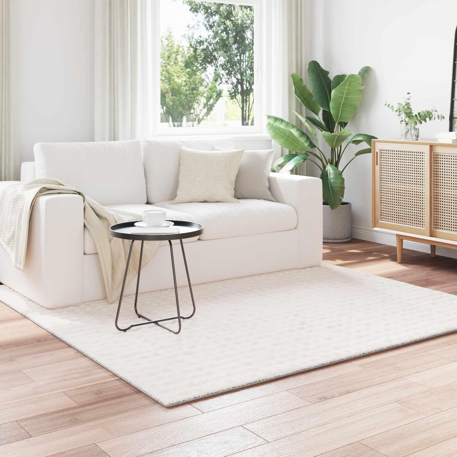 Tappeto Sirolo, 240 x 240 cm, quadrato, in robusto poliestere, antiscivolo e lavabile in lavatrice, design moderno per soggiorno, camera da letto, sala da pranzo e terrazza coperta, colore
