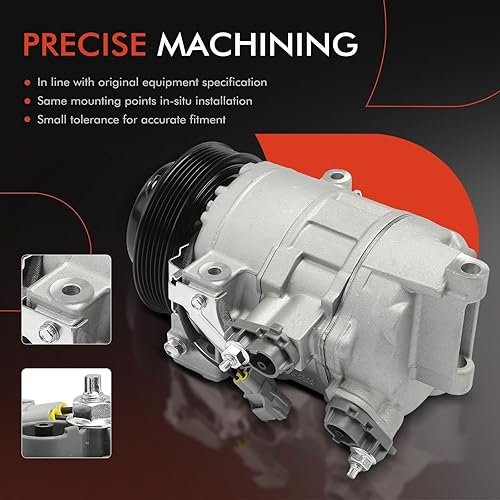 Miniatura 5 de A-Premium Compresor de aire acondicionado de CA con embrague compatible con Ram 1500 5.7L 2014-2018, Ram 1500 Classic 5.7L 2014-2014, estilo 7SBH17C