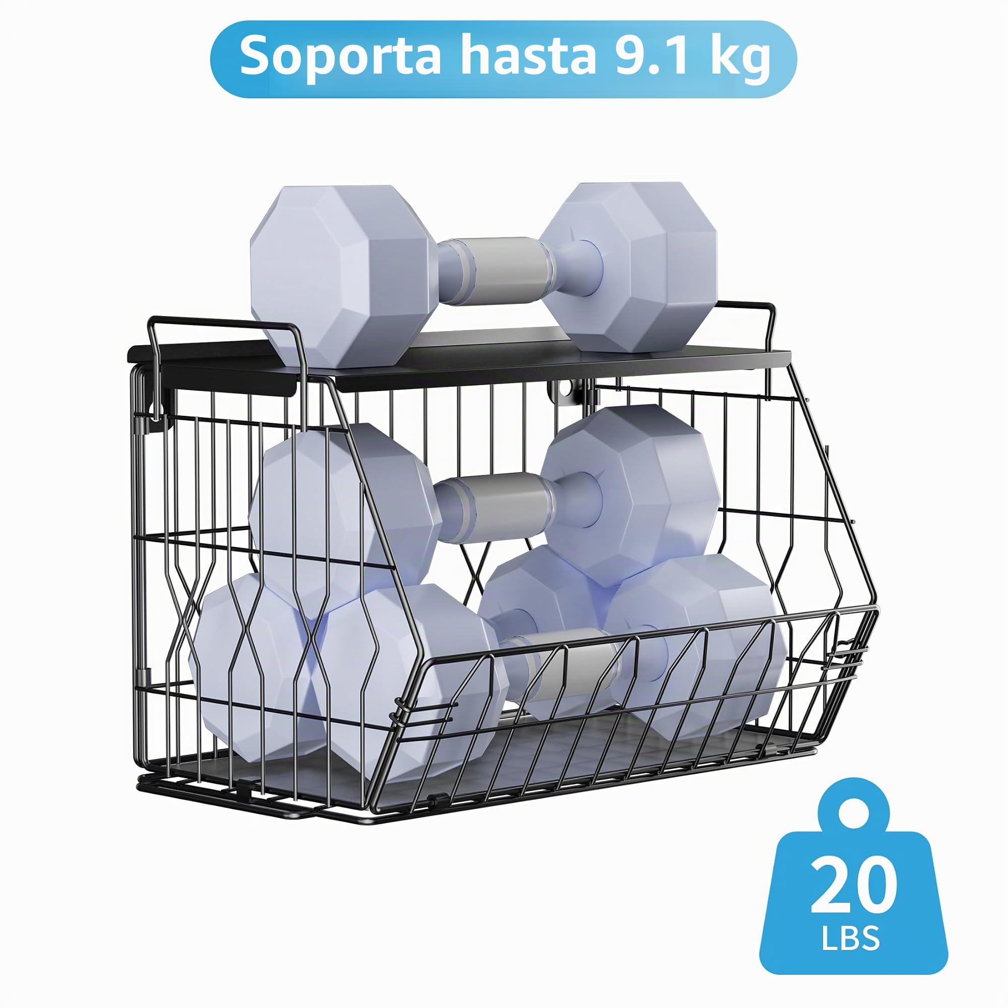 Ezprotekt Paquete de 2 cestas de frutas apilables con tapas de metal, cesta de frutas, cestas de frutas apilables montadas en la pared, cestas de patatas, almacenamiento de cebollas para cocina, cesta