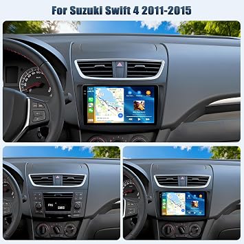 2026 4G+64G Android 15 Car Stereo for Suzuki Swift 4 2011-2015 Radio Wireless CarPlay Android Auto 9 inch InCell Touchscreen,GPS Sat Nav, Bluetooth 5.0, FM/RDS, SWC,EQ Rear Camera