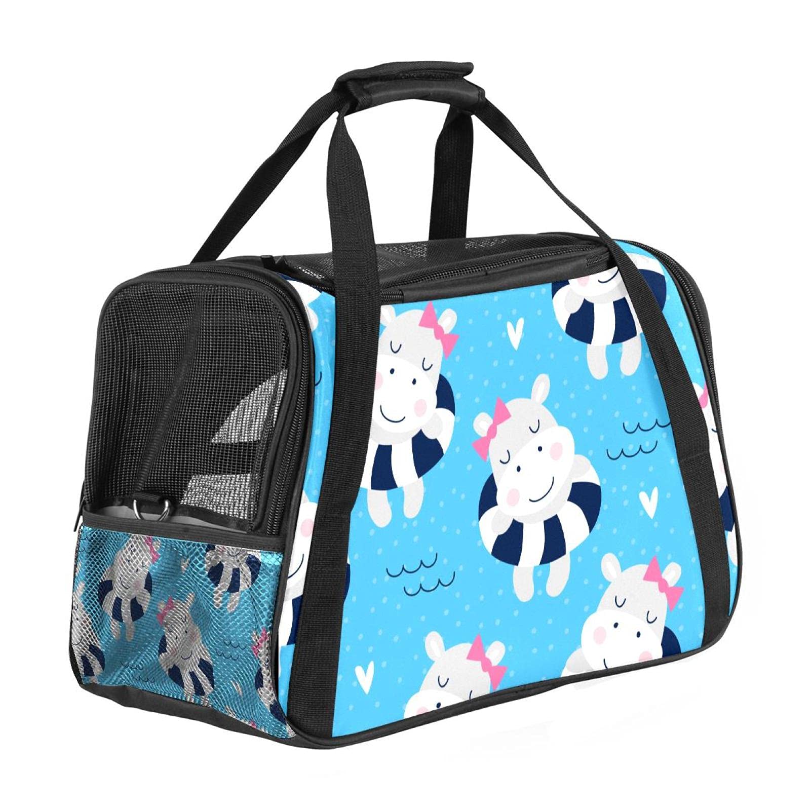 Sac de transport pour animal domestique homologué cabine avion - Panier chien et chat bleu