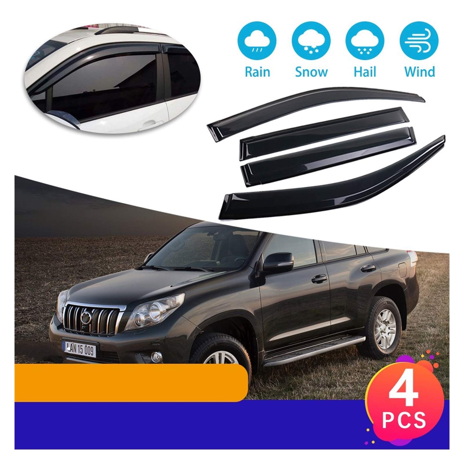Buy MSJL Wind Deflectors For Toyota Land Cruiser Prado Lexus GX460 150