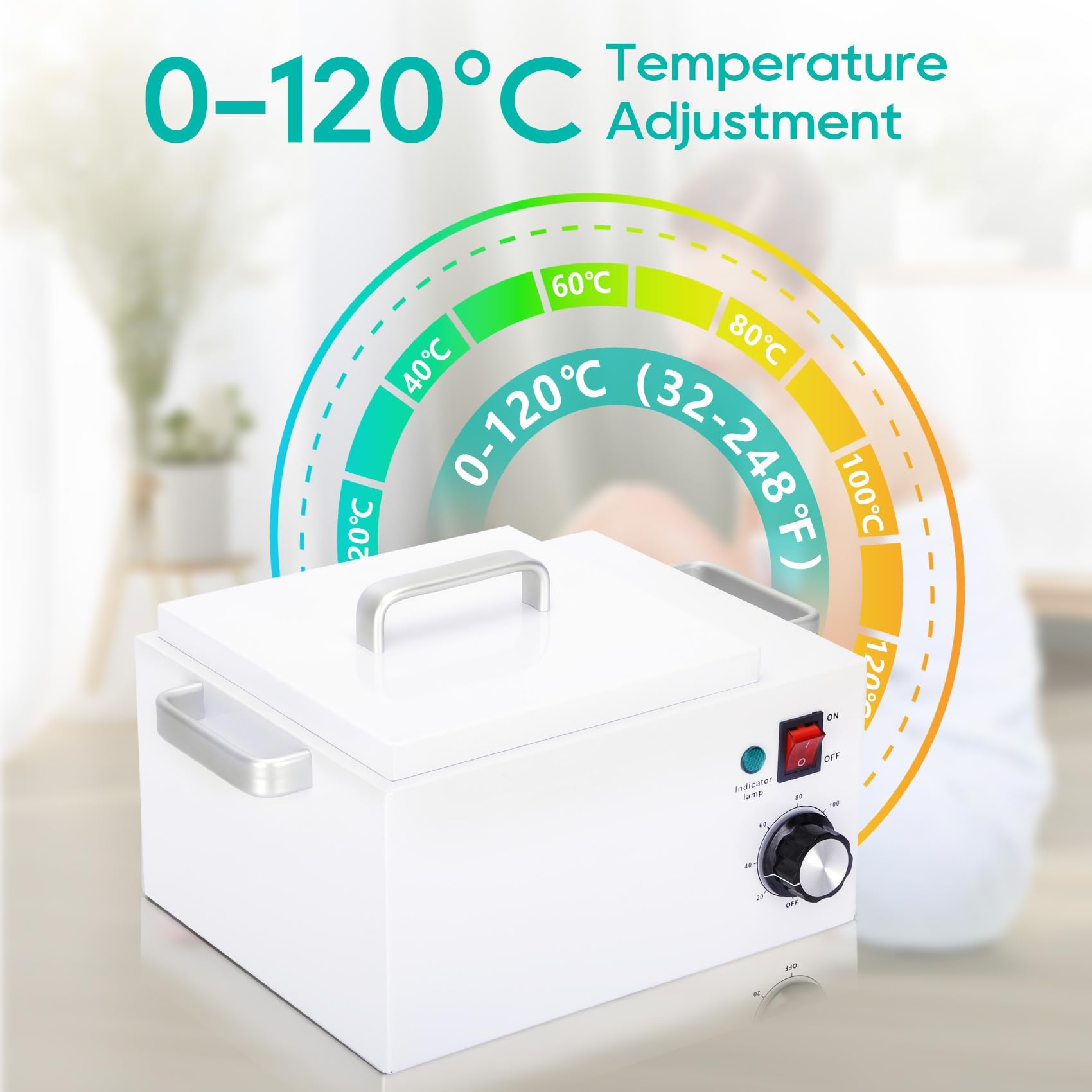Scaldacera professionale da 2,5 kg per depilazione, riscaldamento elettrico della cera, con controllo della temperatura da 0 a 120 °C, grande vaso di cera paraffina per la pelle del viso e del corpo,