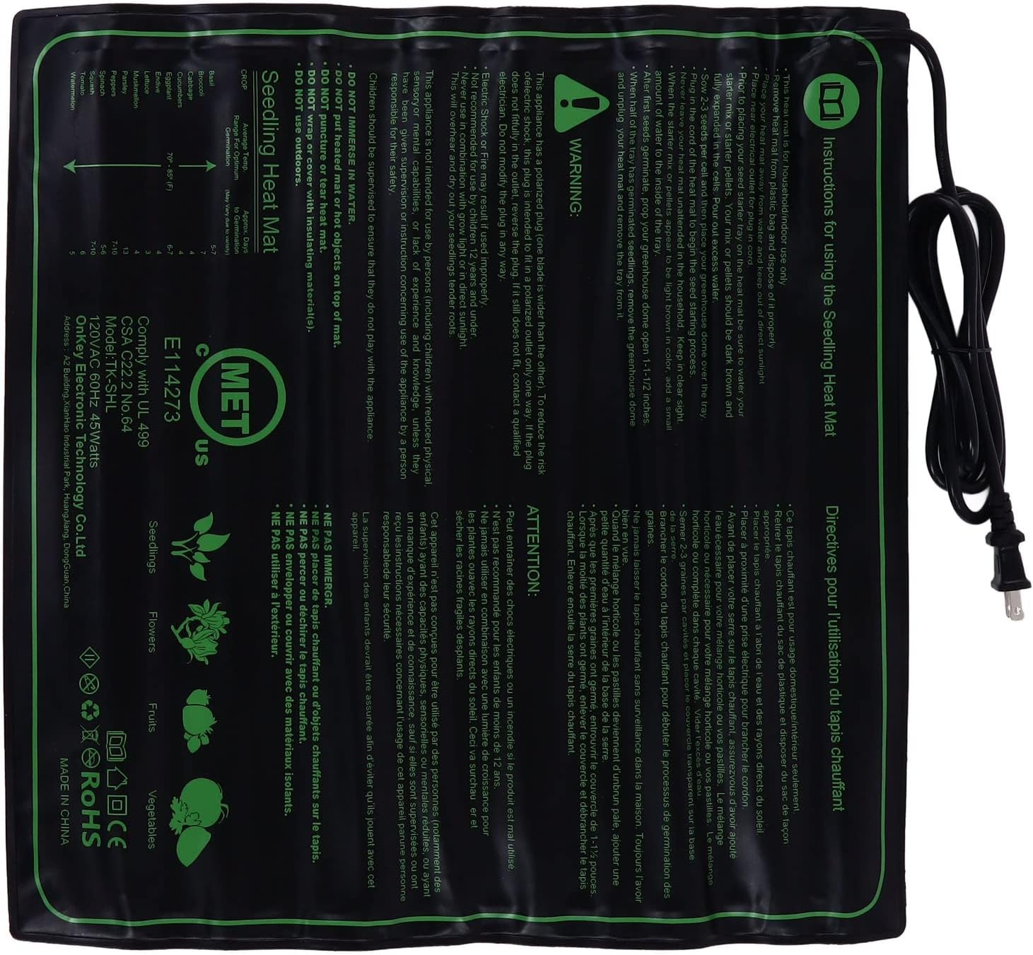 ZJchao Plant Nursery Mat Silicone Heat Mat for Seedling and Reptile Accessories