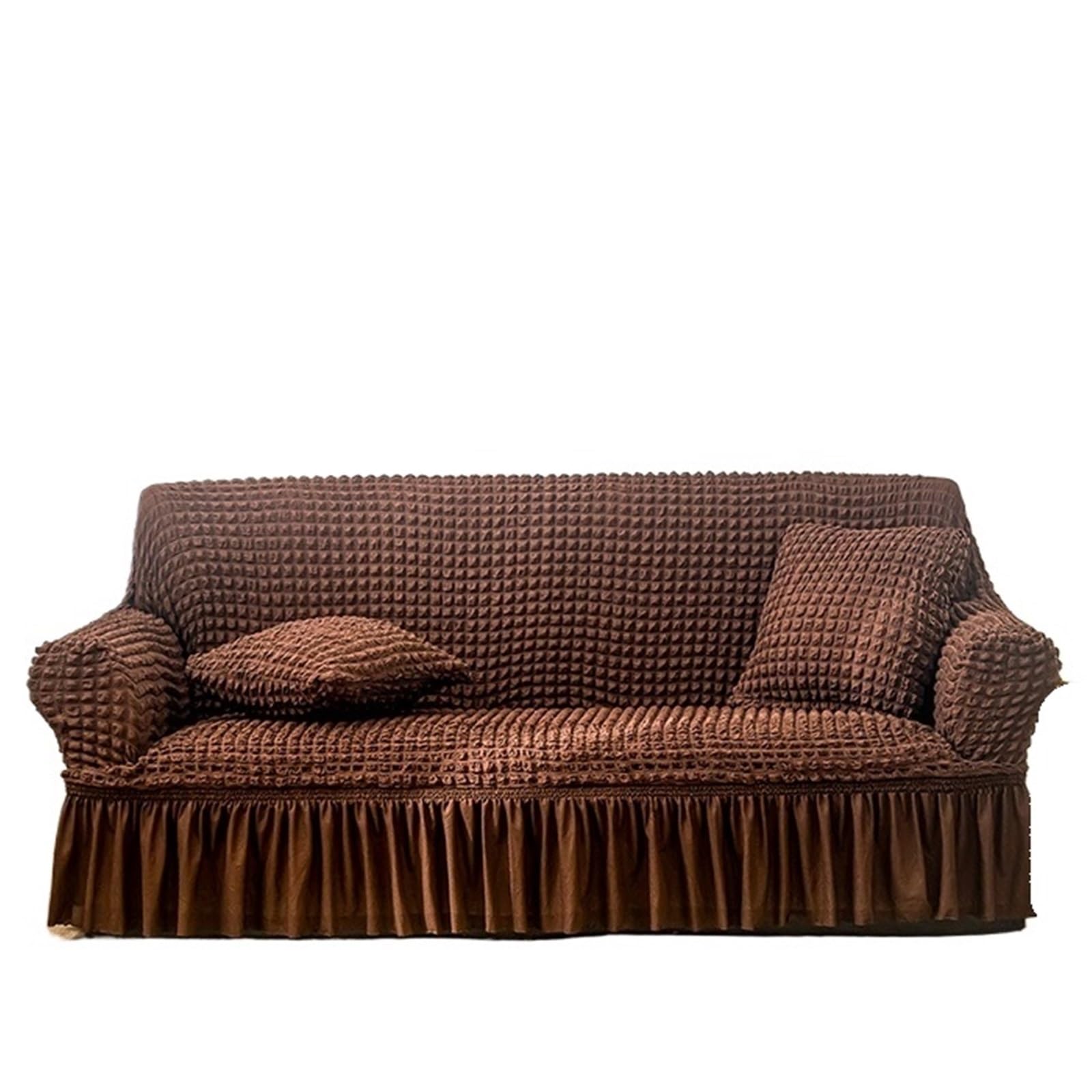 SUBLXPoten Sofa Cover with Skirt Bubble Sofa Cover Skirt All-inclusive Fabric Elastic Lazy Universal(Color 12,145-185cm 1pc)