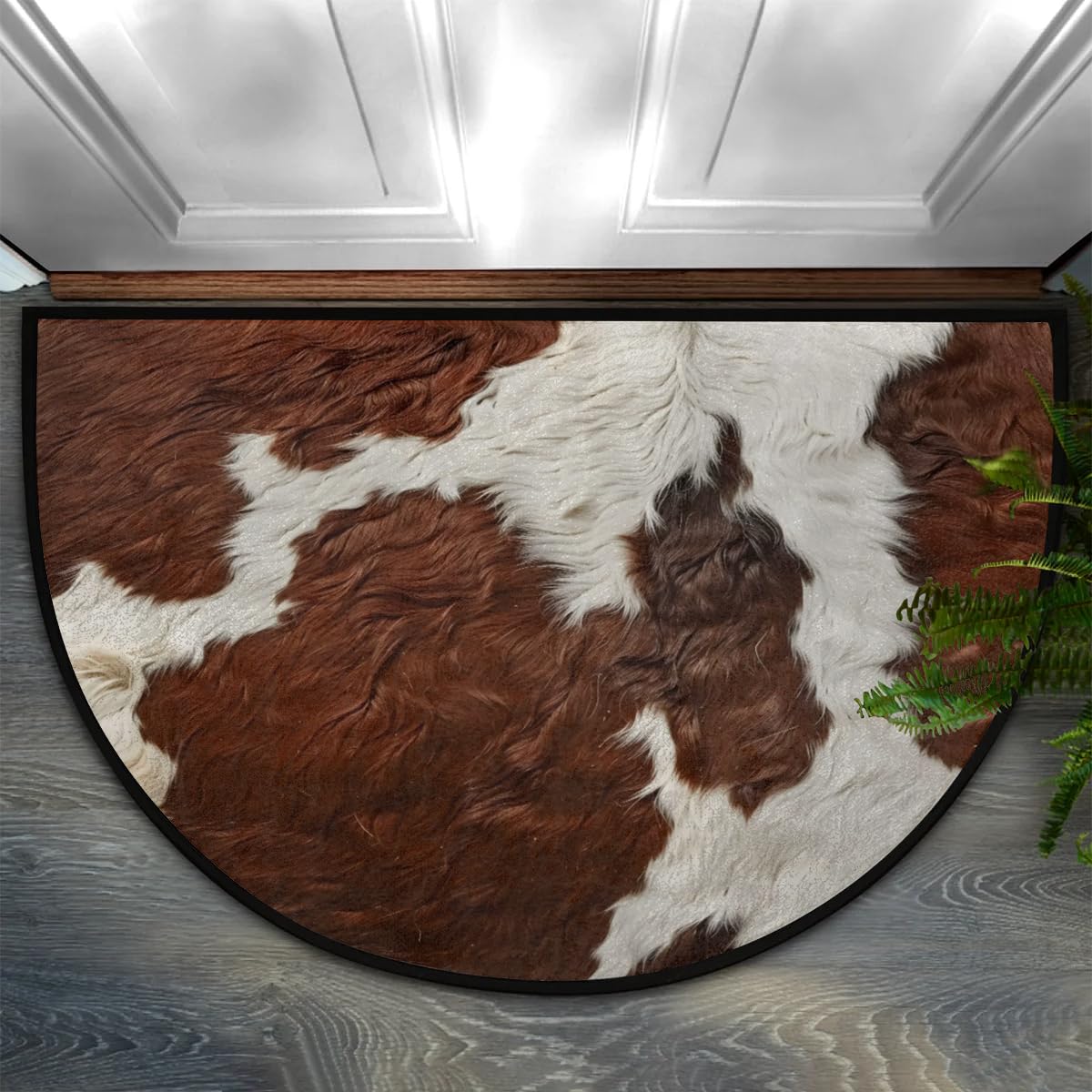 TropicalLife Half Round Door Mat Indoor Outdoor Doormat Washable Welcome Outside Entrance Way Front Half Circle Rugs for Entryway Hallways Kitchen