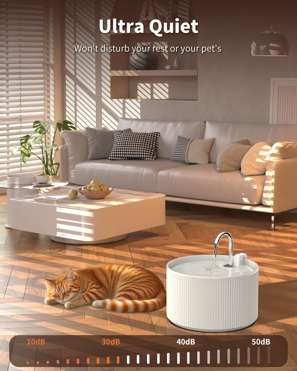 Fuente de agua de cerámica para gatos, fuente de agua automática para mascotas, dispensador ideal para gatos, perros y múltiples mascotas
