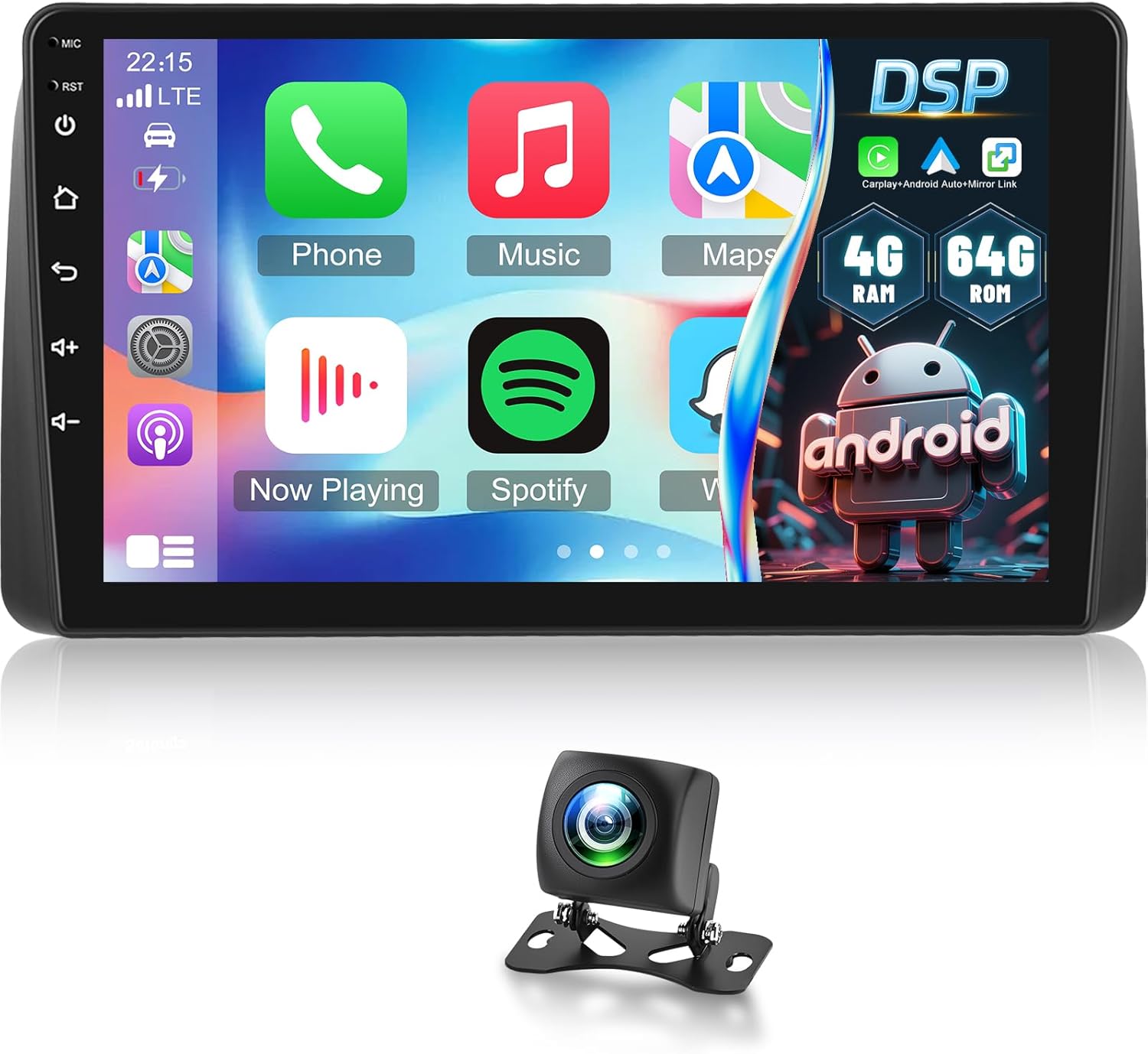 [2+64G] Car Radio for Dodge Grand Caravan 2011-2020/for Chrysler Grand Voyager 2011-2015, 9 Inch Touchscreen Android Car Stereo with Wireless Carplay and Android Auto/GPS/SWC + AHD Backup Camera