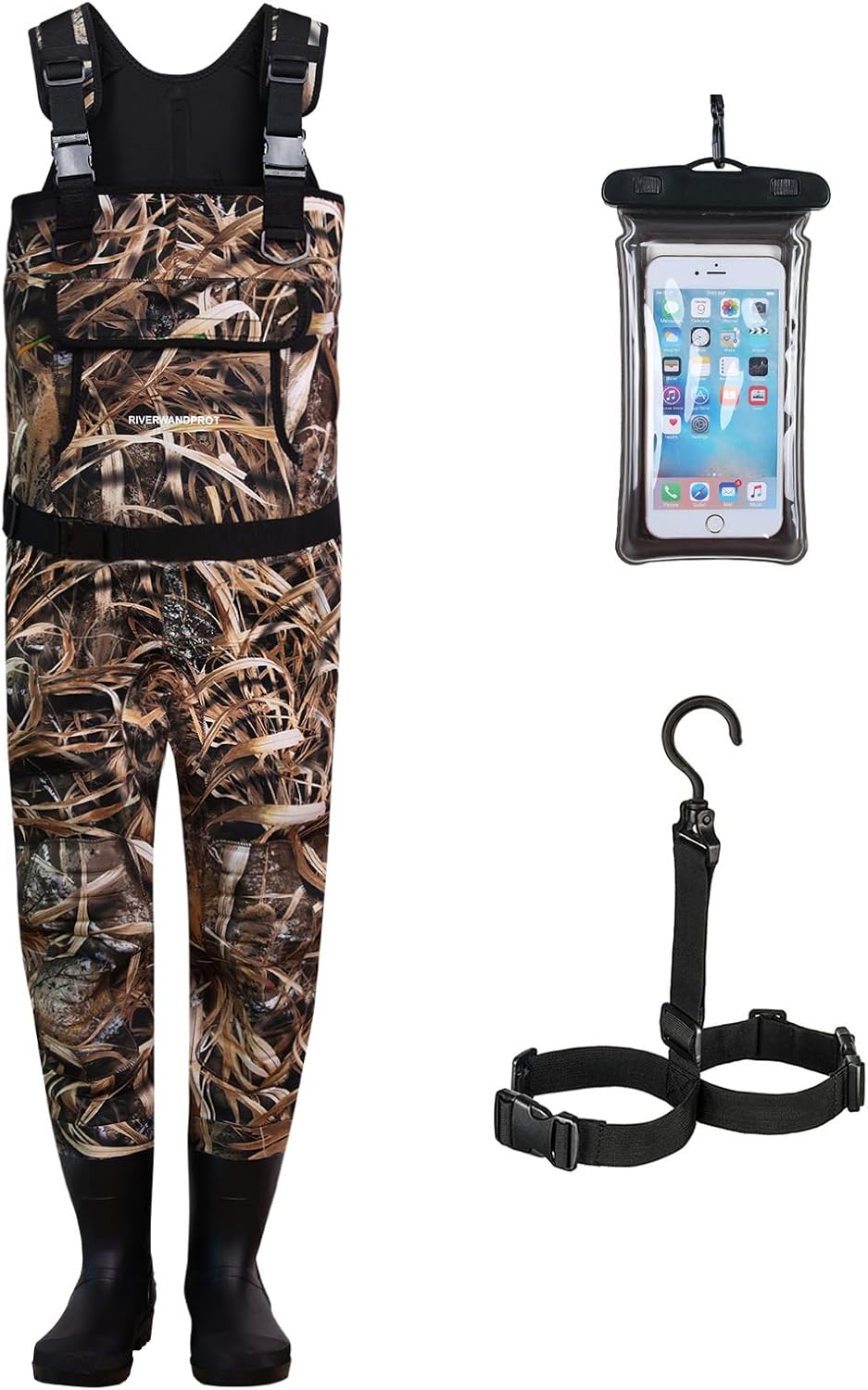 Neoprene Fishing Waders with Boots for Men, Waterproof Chest Waders, Hunting Clothes, Fishing Bibs Wading Pants