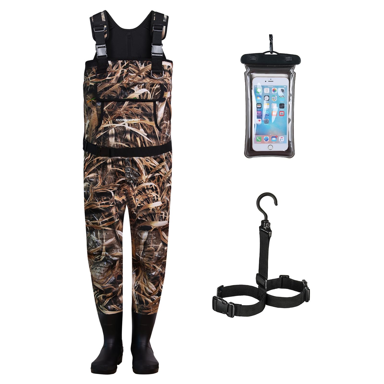 Neoprene Fishing Waders with Boots for Men, Waterproof Chest Waders, Hunting Clothes, Fishing Bibs Wading Pants