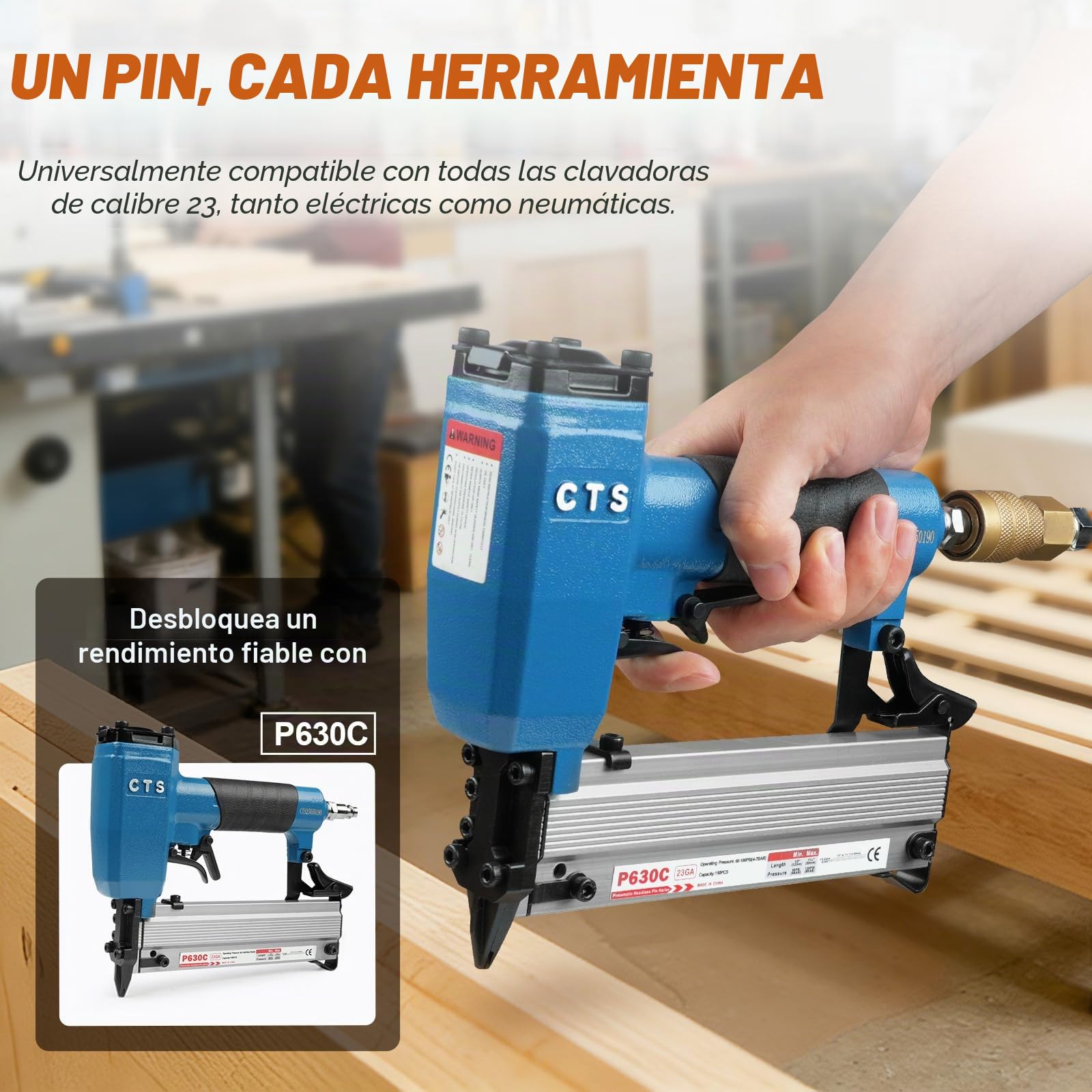 P630 - Clavos de calibre 23 de 30 mm, chapado en cobre, 10000 piezas/caja, clavos para pistola de clavos neumática, micro claveteadora para armarios, trabajo de madera ligero, bricolaje